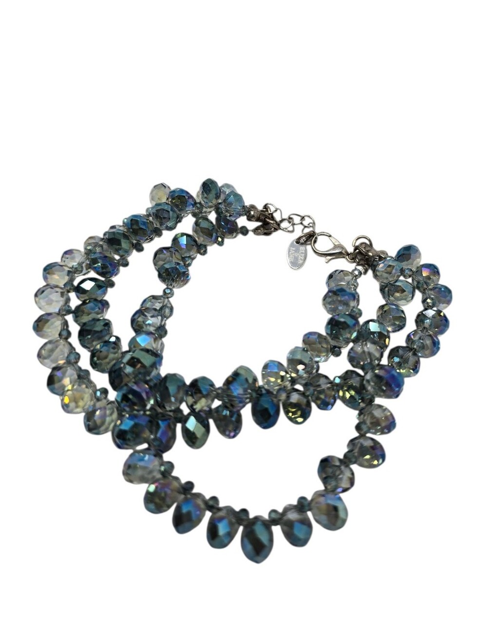 Eliza & Jane Triple Strand Faceted Crystal Bracelet Aquamarine Turquoise